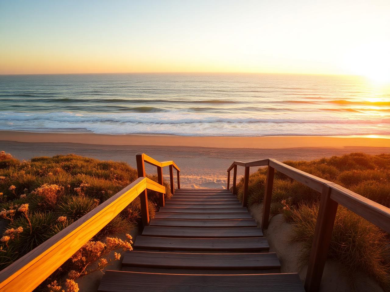 Beach steps in California