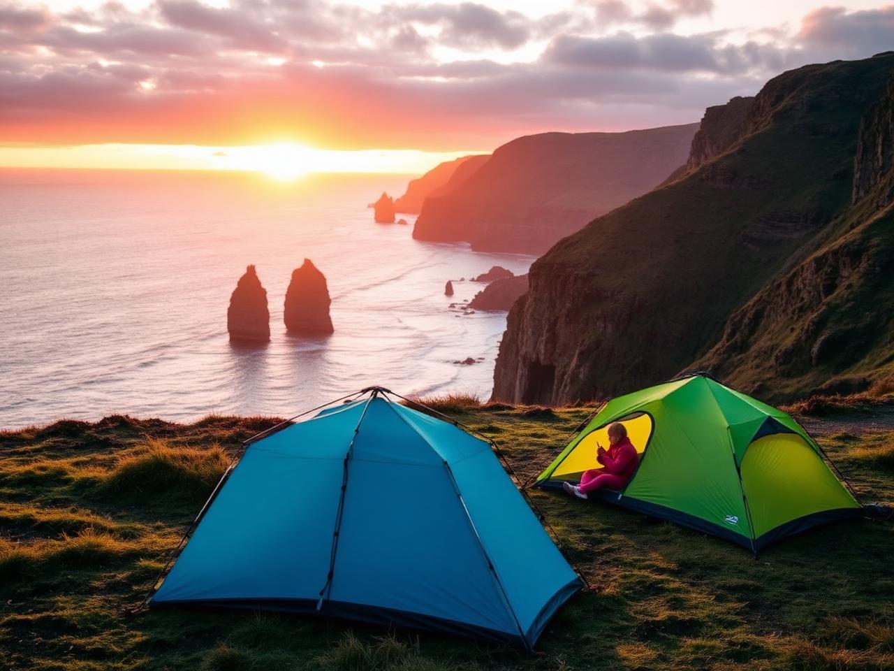 Family camping in Exmoor