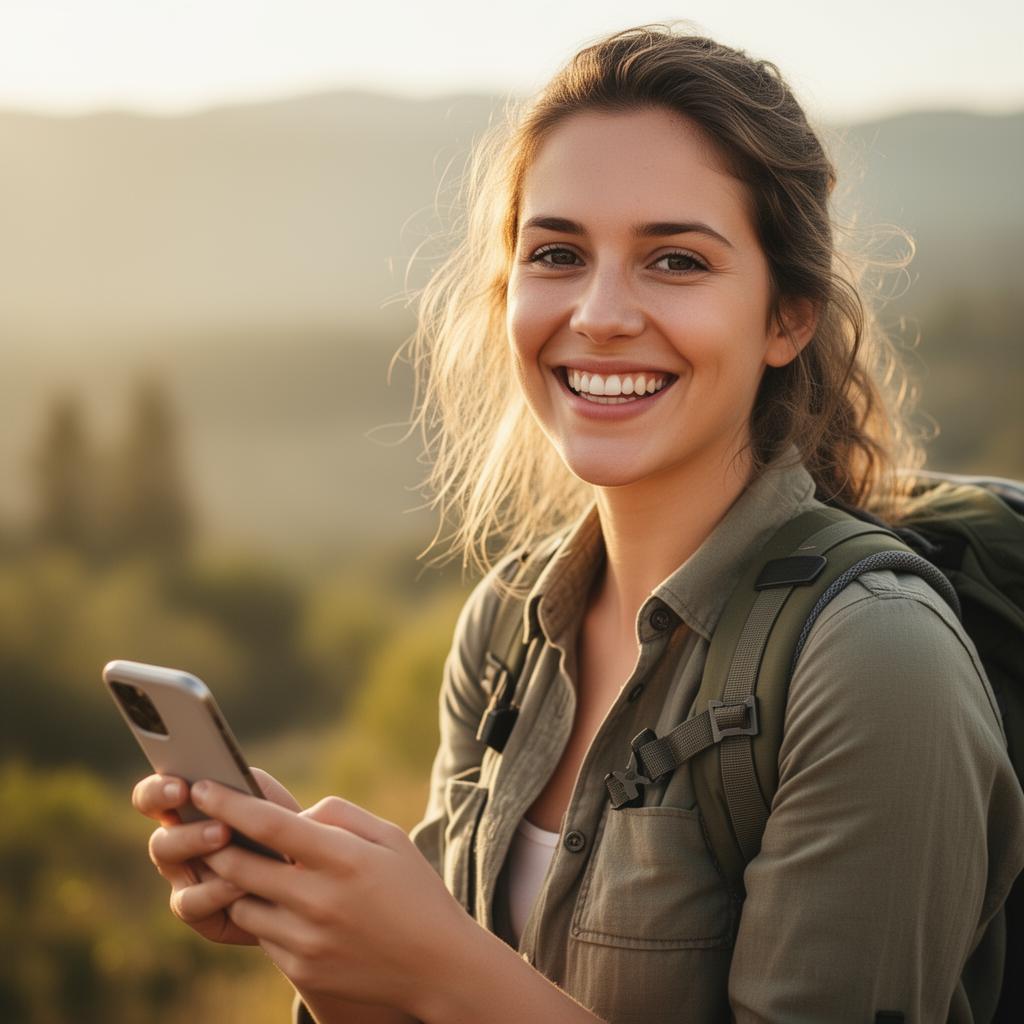 Traveller using the Travelled app